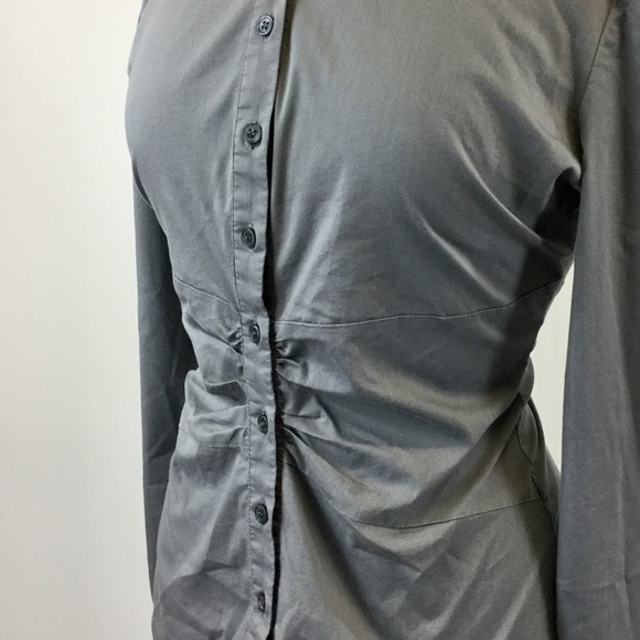 NewYork &Co Gray Button Down Size M (B-79) - Picture 3 of 5